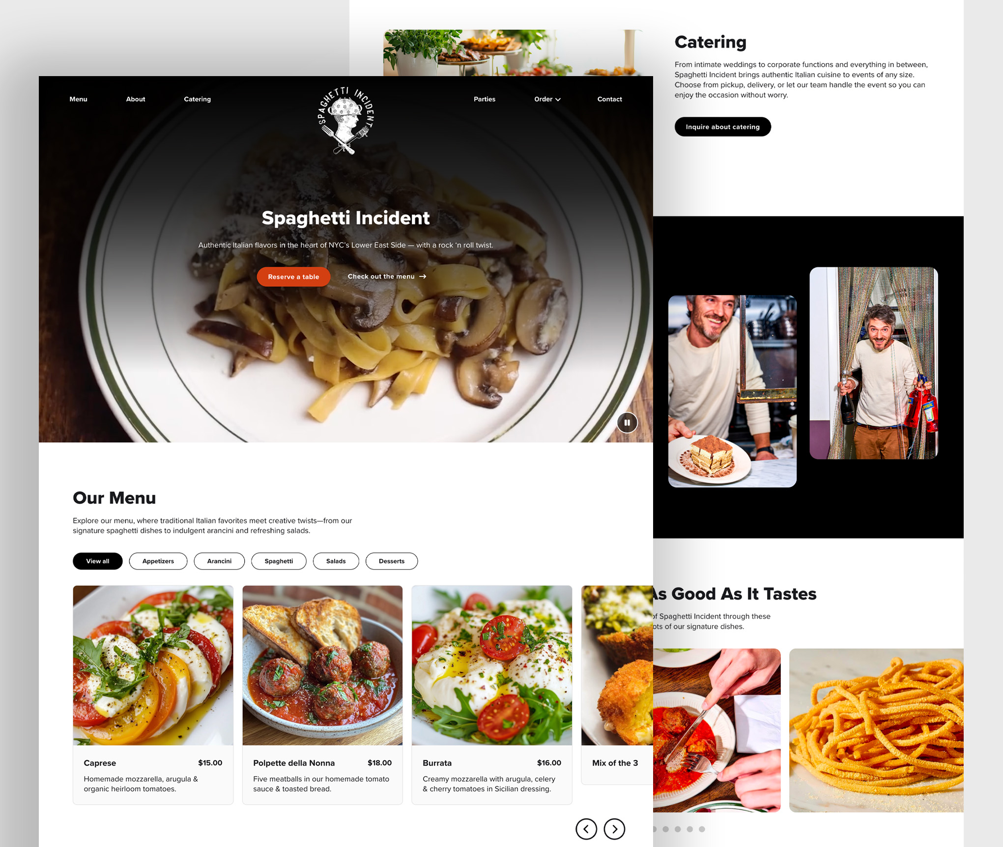 Spaghetti Incident desktop website screenshot