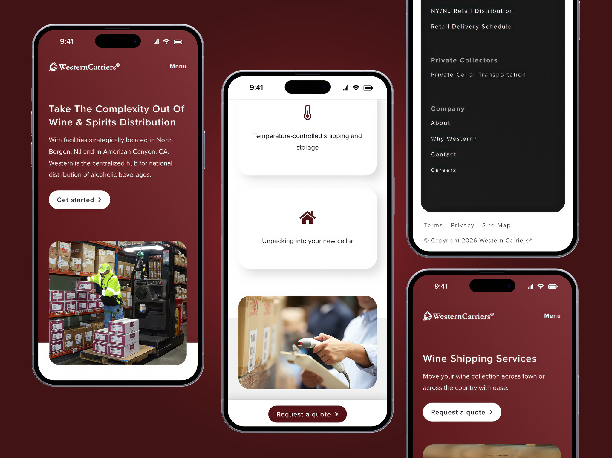 Western carriers® desktop website screenshot