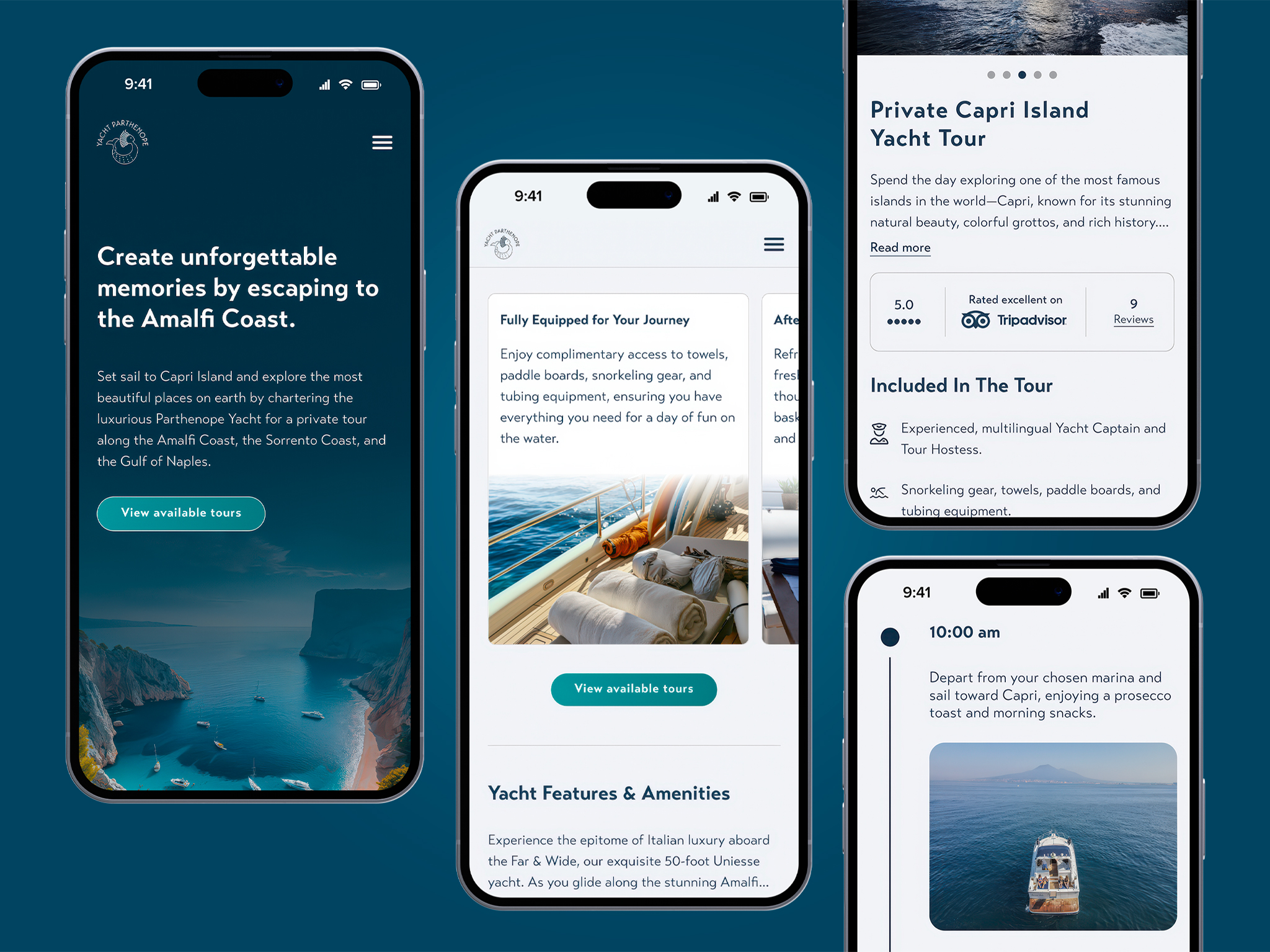 Yacht Parthenope desktop website screenshot